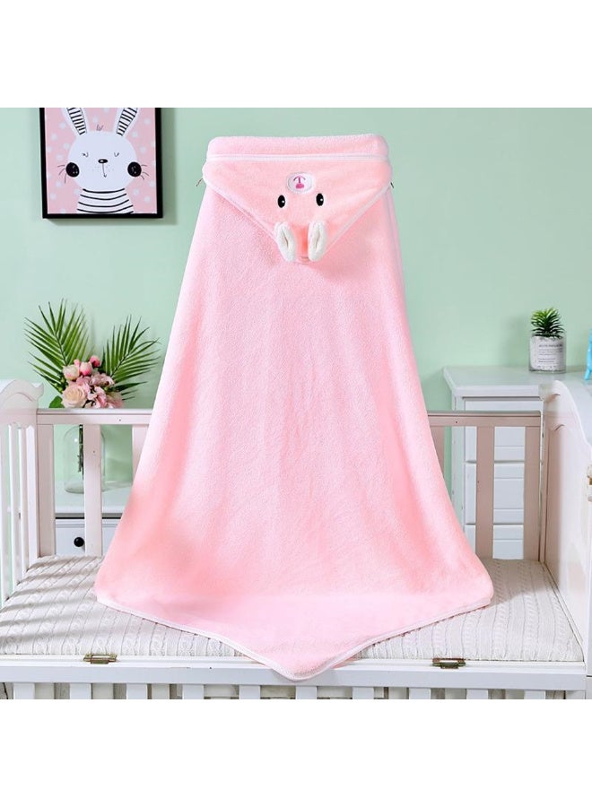 MiniMe Organic Bamboo Hooded Baby Bath Towel Set | 6–36 Months | Pink | 100% Organic Bamboo Cotton Blend | Ultra-Soft & Highly Absorbent Hooded Towel with Bunny Ear Accents | Hypoallergenic - Image 2
