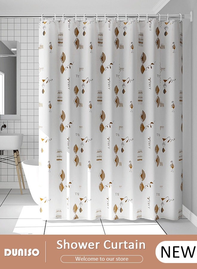 DUNISO PEVA Shower Curtain Non Perforated  Waterproof, Anti Mold Curtain For Bathroom With Hooks 180CM*180CM ,Abstract Painting Printed - Image 1