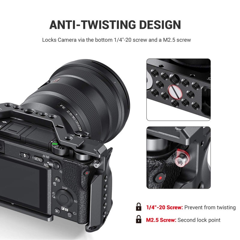 SMALLRIG Cage for Sony Alpha A6600/ILCE 6600 Mirrorless Camera with Cold Shoe Mounts - CCS2493 - Image 4