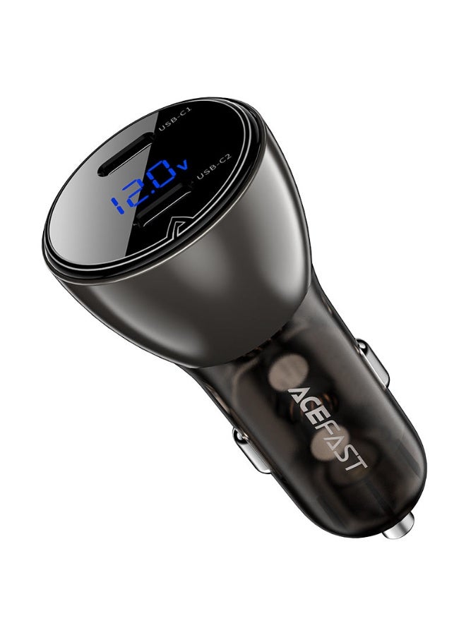 ACEFAST Fast Car Charger B10 60W, Dual Port 2 USB-C, 60W Car Charger, LED Digital Display, Multiple Safety Protection, Suitable for phones / tablets / game consoles / driving recorders, etc. - Image 1