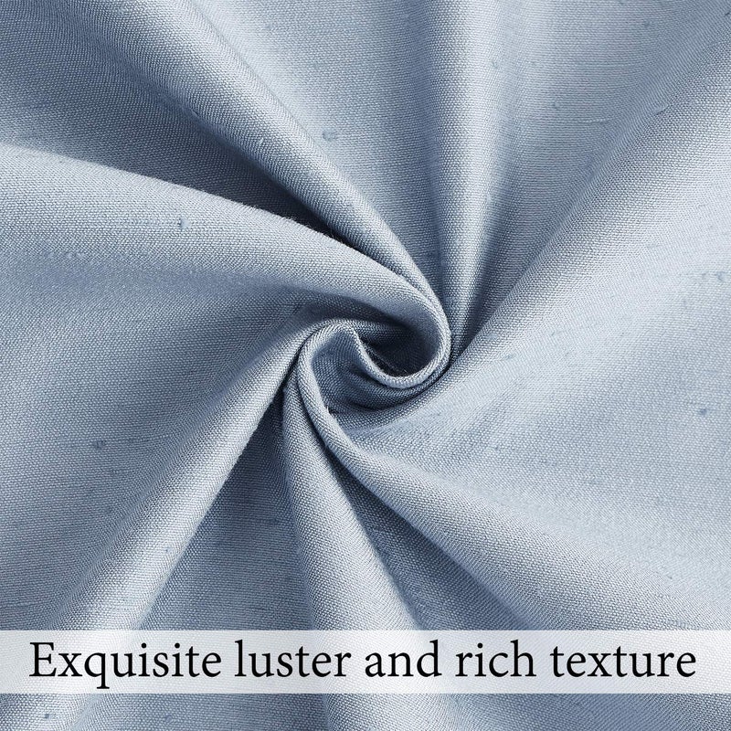 Central Park Light Blue Pinch Pleat Blackout Curtain for Bedroom Noise Reducing Luxury Silk Panels with Full Blackout Liner Backtab Drapes with 9 Hooks (Ring not Include), 40"x95", 2 Panels - Image 5