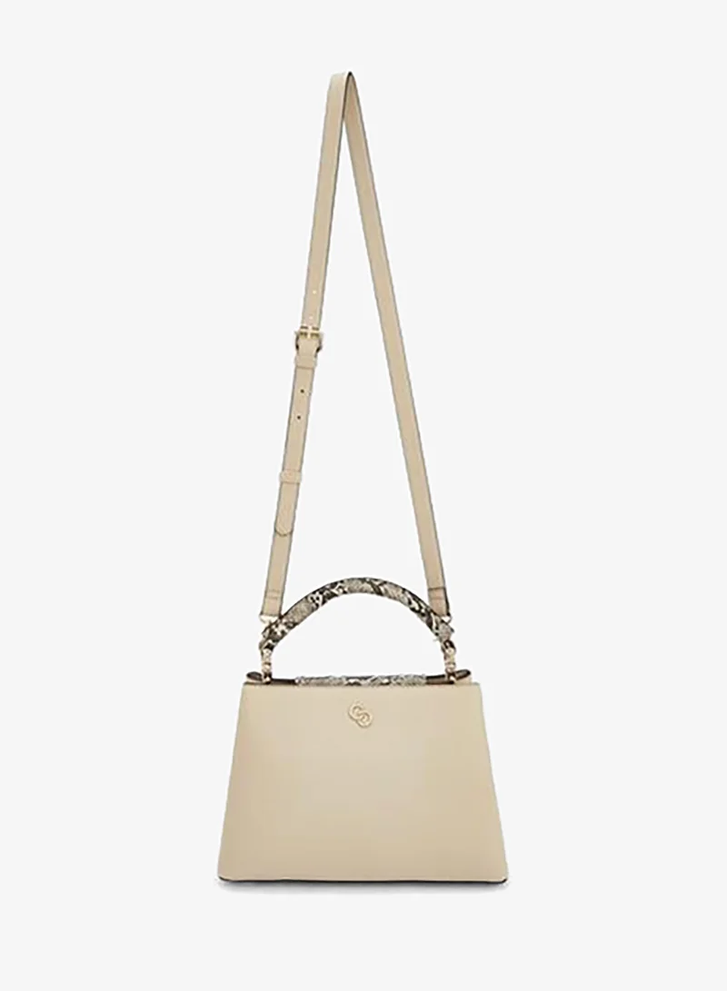 Celeste BEIGE Textured Tote Bag With Detachable Strap for Women | Best Price UAE