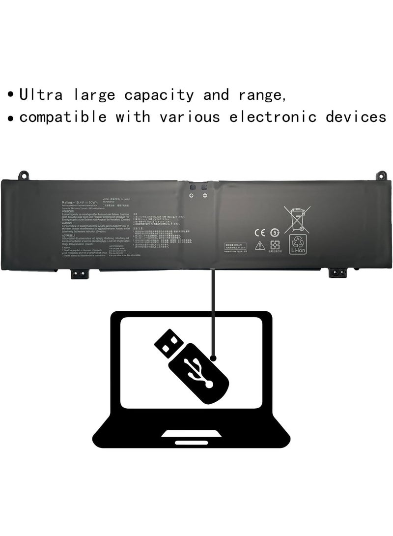 Terabyte 90Wh 5675mAh 15.4V C41N2013 Battery Compatible for As.us Pro Art Studio Book 16 H5600Q H5600QM series ProArt StudioBook 16 H5600Q H5600QM series - Image 3