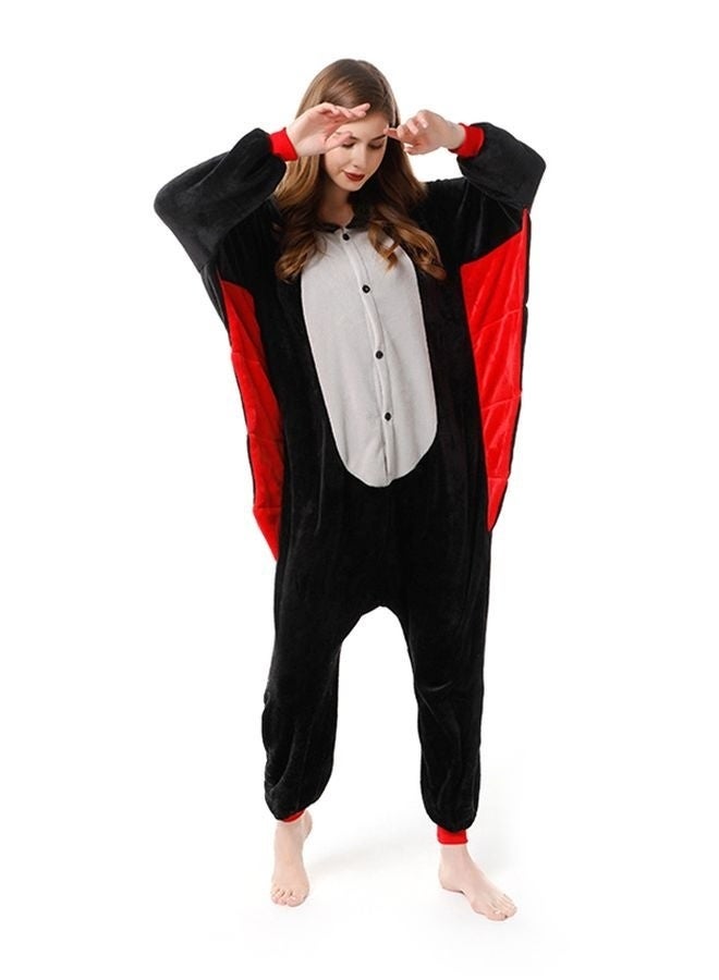 Bats Shaped Hooded Onesie Pajama Black L, Adult Onesie Pajamas - Animal Cosplay Costume Sleepwear - Comfy One-Piece for Men & Women  - Image 3