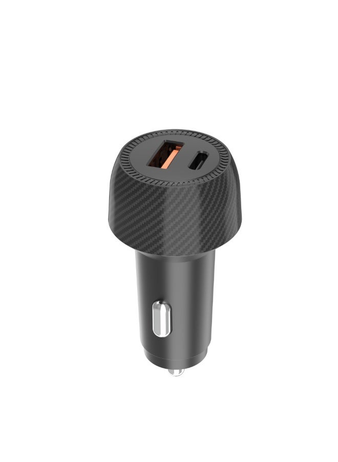 PIXEL Essentials 48W Dual Port Fast Car Charger | PD 30W + QC 18W | Carbon Fiber Design | Smart IC Overheat Protection | Compatible with iPhone, Samsung, Tablets & Laptops - Image 2