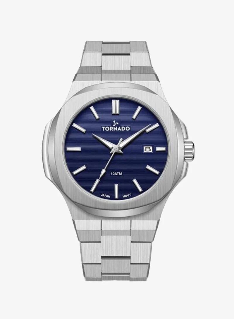 TORNADO Men's Stainless Steel Analog Watch T21001-SBSL - 43 mm