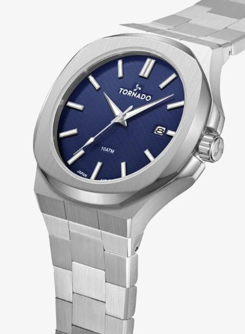 TORNADO Men's Stainless Steel Analog Watch T21001-SBSL - 43 mm