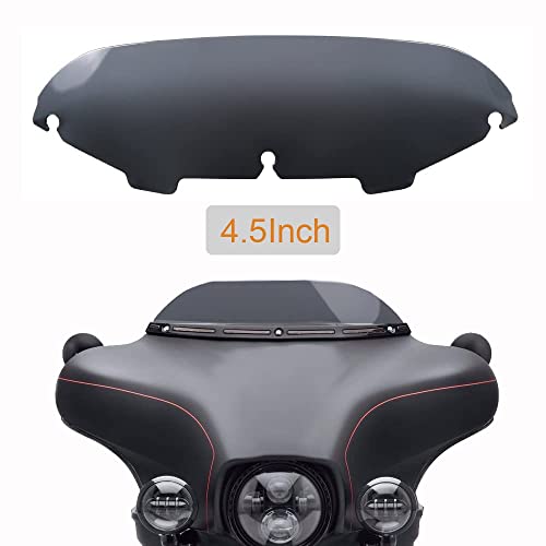 WYNMOTO Smoke 4.5" Windshield Windscreen Compatible for 1996-2013 Harley Davidson Touring Street Glide Electra Glide FLHT FLHTCU Ultra Classic Glide FLHX FLHTK Tri Glide 96-13 - Image 2