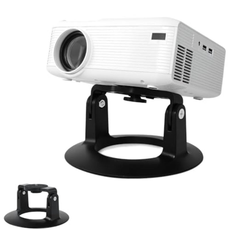 Projector Stand for Home Office, Aluminum Alloy, Black, Adjustable Height 180-Degree Rotation, 1/4 Screw, Universal Compatibility, 7.7 lbs Max Load - Image 1