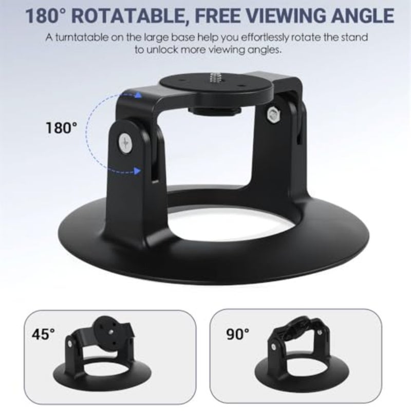 Projector Stand for Home Office, Aluminum Alloy, Black, Adjustable Height 180-Degree Rotation, 1/4 Screw, Universal Compatibility, 7.7 lbs Max Load - Image 4