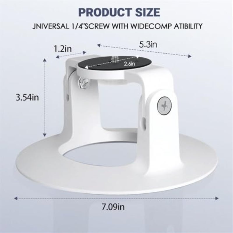 Projector Stand for Home Office, Aluminum Alloy, Black, Adjustable Height 180-Degree Rotation, 1/4 Screw, Universal Compatibility, 7.7 lbs Max Load - Image 3