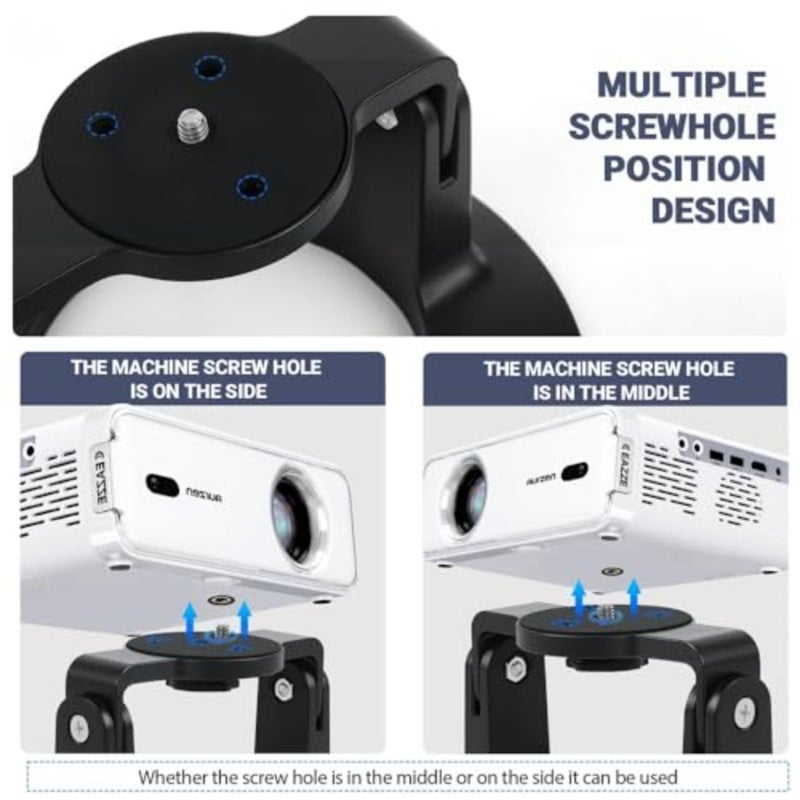Projector Stand for Home Office, Aluminum Alloy, Black, Adjustable Height 180-Degree Rotation, 1/4 Screw, Universal Compatibility, 7.7 lbs Max Load - Image 5