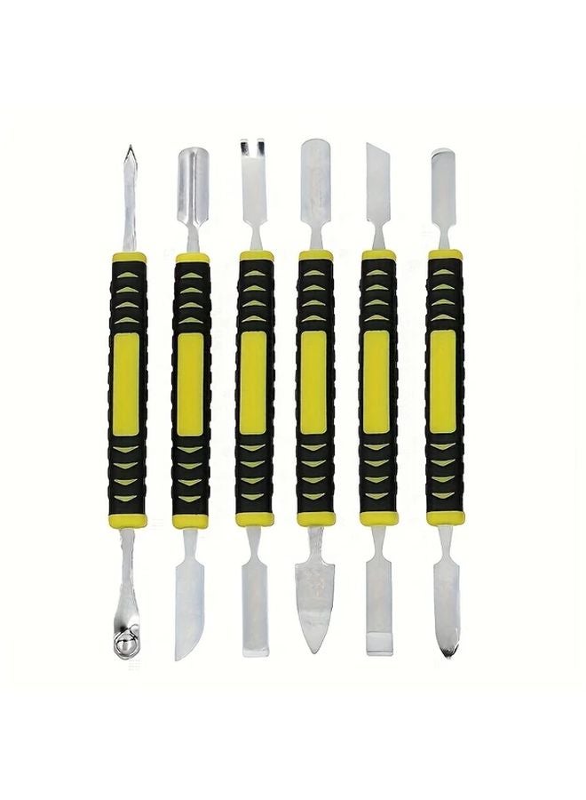 6pcs Electronic Repair Tool Set Metal Double Ended Pry Bar For Tablet Laptop Phone - Image 1