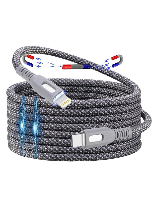 CATANES Magnetic USB-C to Lightning Fast Charging Cable (1M) - PD 18W, Snap-On Design, MFi-Certified, Nylon-Braided - Dark Grey - Image 3