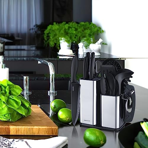 RAXCO Kitchen Utensils Set For Cooking7 Cooking Utensils5 Kitchen Utensils6 Knife setutensilios de cocina18in1 Black - Image 3