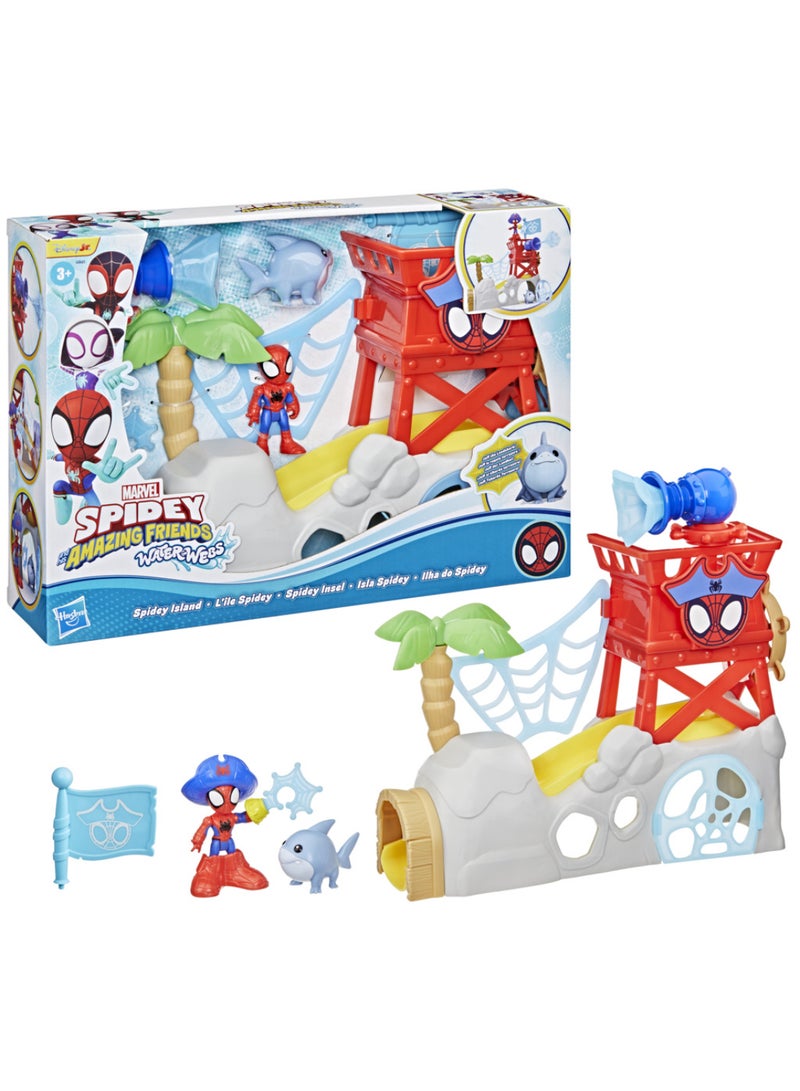 SPIDEY AND HIS AMAZING FRIENDS Marvel Spidey and his Amazing Friends Water-Webs Spidey Island, 3-Inch-Scale (7.6 CM) Spider-Man Playset & Action Figures, Super Hero Toys, Ages 3+ - Image 3