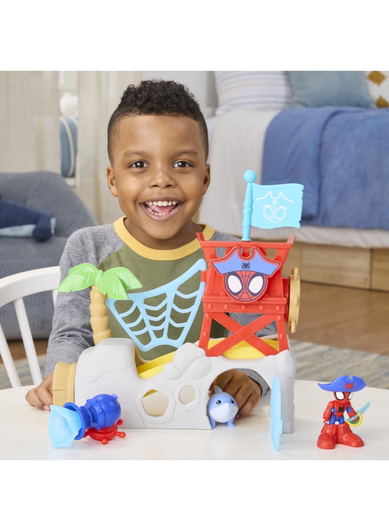 SPIDEY AND HIS AMAZING FRIENDS Marvel Spidey and his Amazing Friends Water-Webs Spidey Island, 3-Inch-Scale (7.6 CM) Spider-Man Playset & Action Figures, Super Hero Toys, Ages 3+ - Image 4