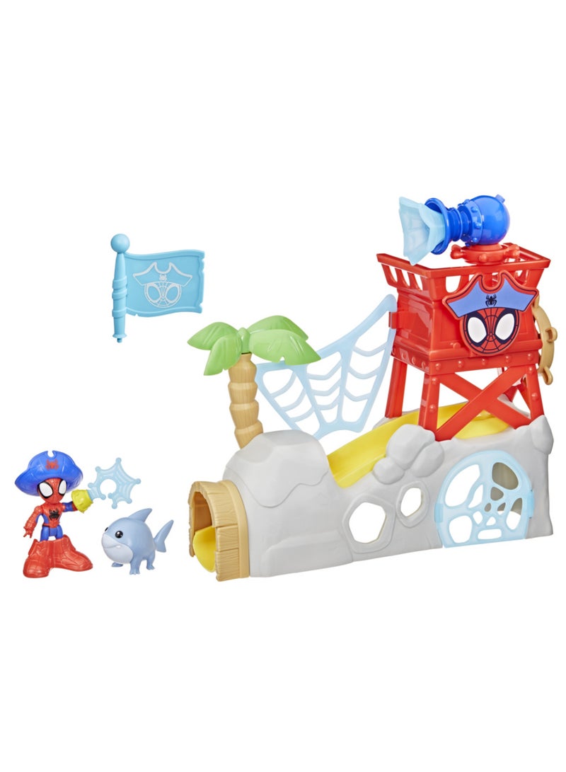 SPIDEY AND HIS AMAZING FRIENDS Marvel Spidey and his Amazing Friends Water-Webs Spidey Island, 3-Inch-Scale (7.6 CM) Spider-Man Playset & Action Figures, Super Hero Toys, Ages 3+ - Image 1