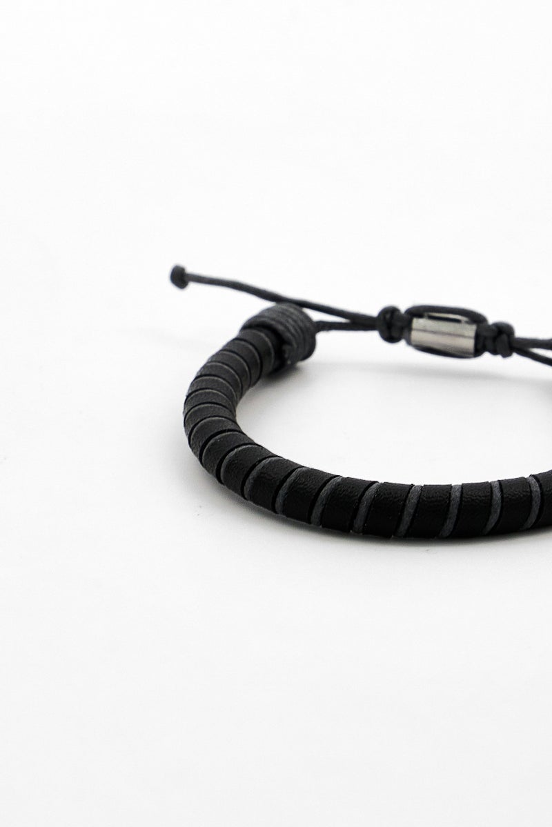 POLICE Men Twisted Leather Bracelets, Black  - Image 4