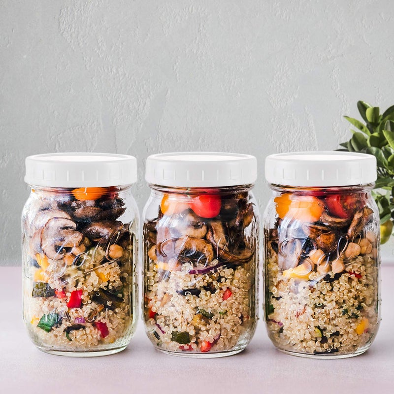 Aozita 18 Pack REGULAR MOUTH Mason Jar Lids for Compatible with Ball, Kerr Regualr Mouth Jars - Plastic Storage Caps for Mason Jars, Canning Jars - Leakproof, Dishwasher Safe & Food Grade - White - Image 4