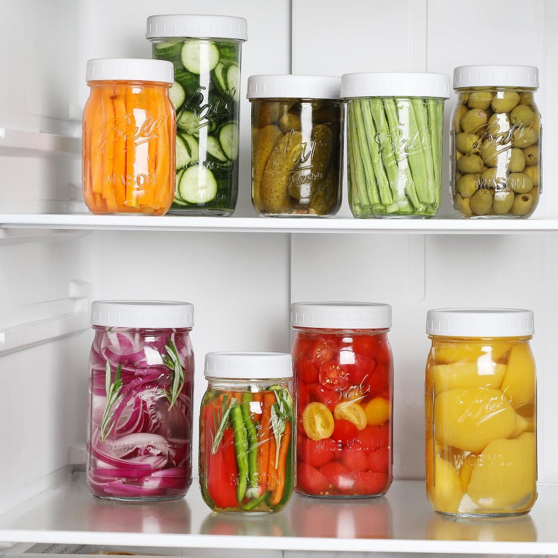 Aozita 18 Pack REGULAR MOUTH Mason Jar Lids for Compatible with Ball, Kerr Regualr Mouth Jars - Plastic Storage Caps for Mason Jars, Canning Jars - Leakproof, Dishwasher Safe & Food Grade - White - Image 5