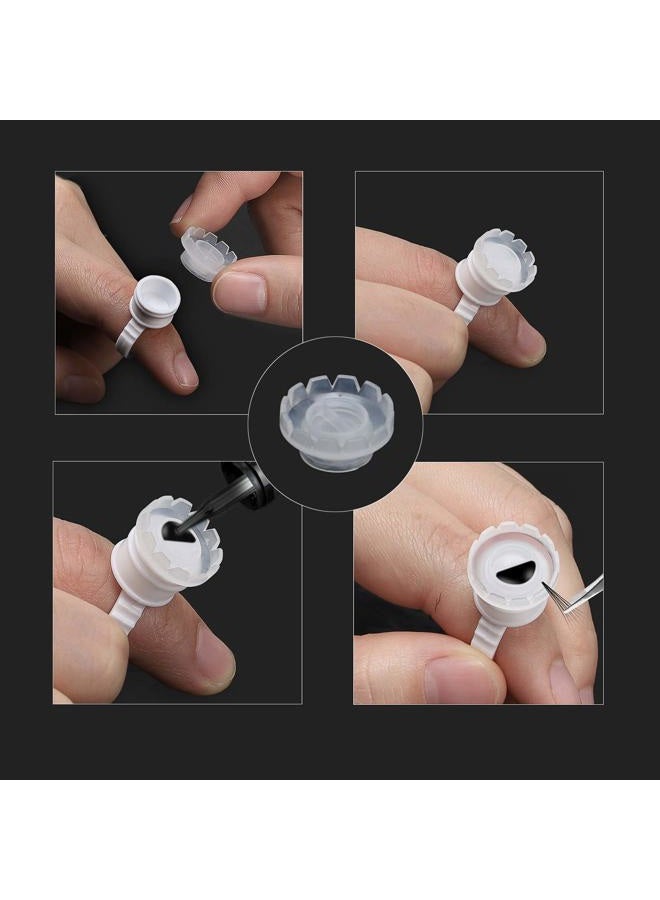 Etercycle 200 Pack Smart Glue Cups Lash Glue Holder Fan Cup for Eyelashes Extension,Quick Blossom Cup, Lash Organizer Supplies Tools - Image 5