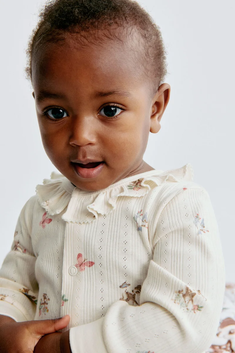H&M Printed pointelle sleepsuit