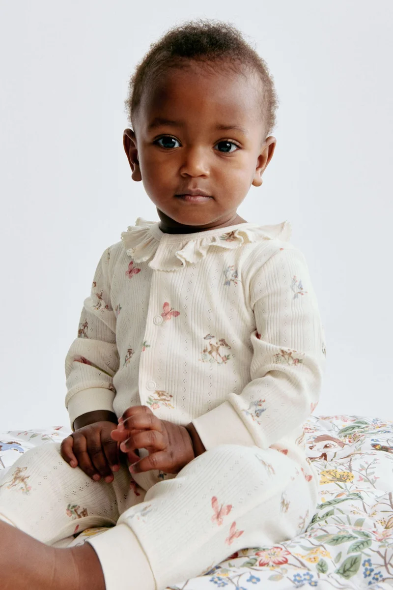 H&M Printed pointelle sleepsuit
