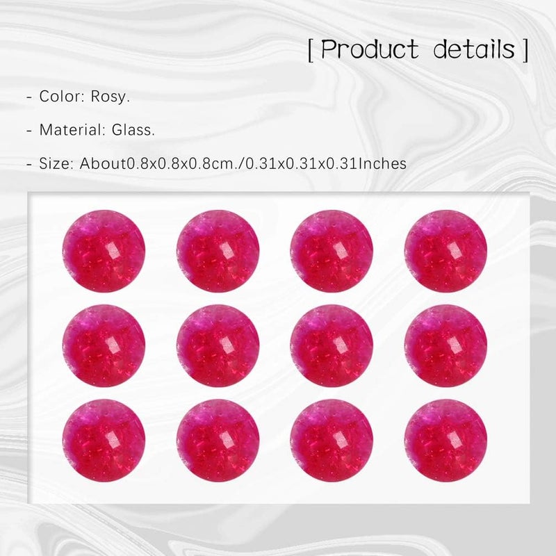 comfrt 50Pcs Glass Spacer Loose Beads Crystal Crackle Beads for DIY Necklace Bracelet Jewelry Making (8mm Rosy) - Image 3