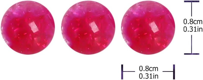 comfrt 50Pcs Glass Spacer Loose Beads Crystal Crackle Beads for DIY Necklace Bracelet Jewelry Making (8mm Rosy) - Image 2