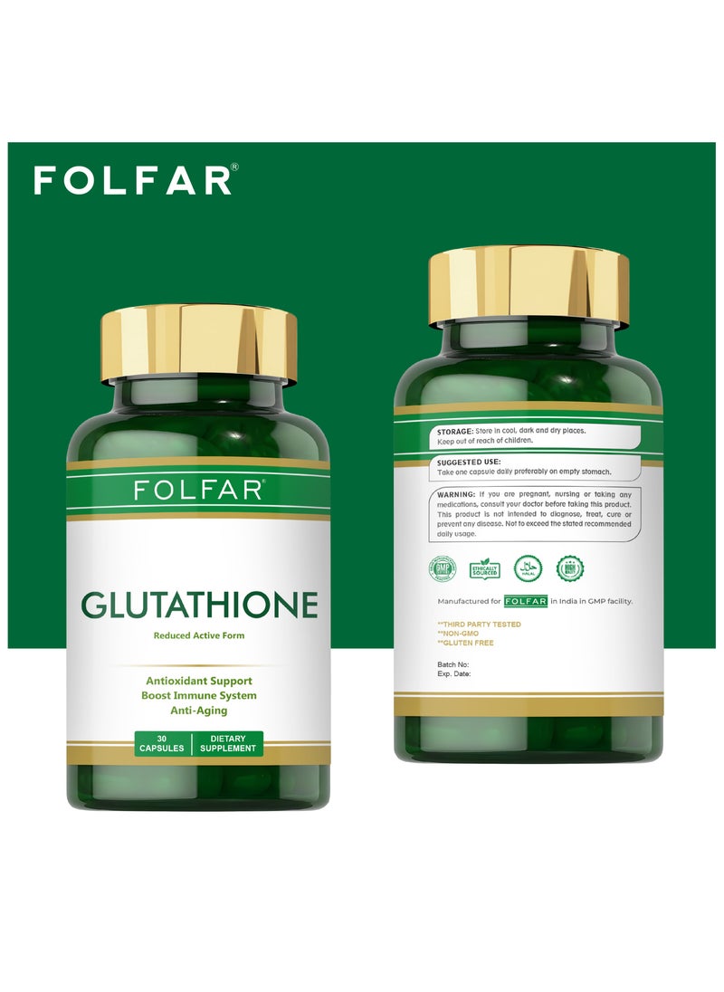 Folfar Glutathione 500 mg - Reduced Active Form - 30 Capsules  - Image 3