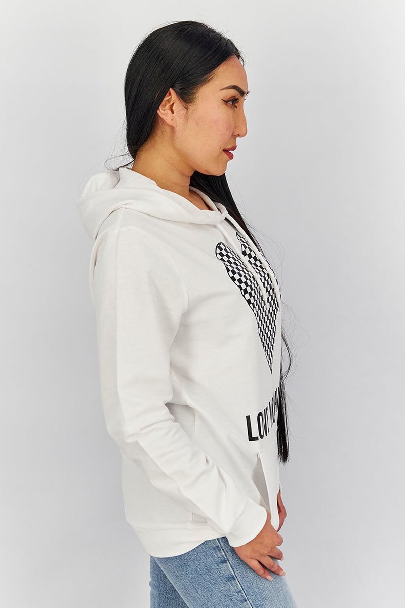 Love Moschino Women Hooded Drawstring Printed Sweatshirt, White  - Image 4