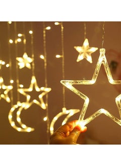 GGEROU 138 LED Moon Star Light Curtain, Curtain Lights 3.5 m 8 Modes, String Lights with USB and Powered Battery Box  - Image 2