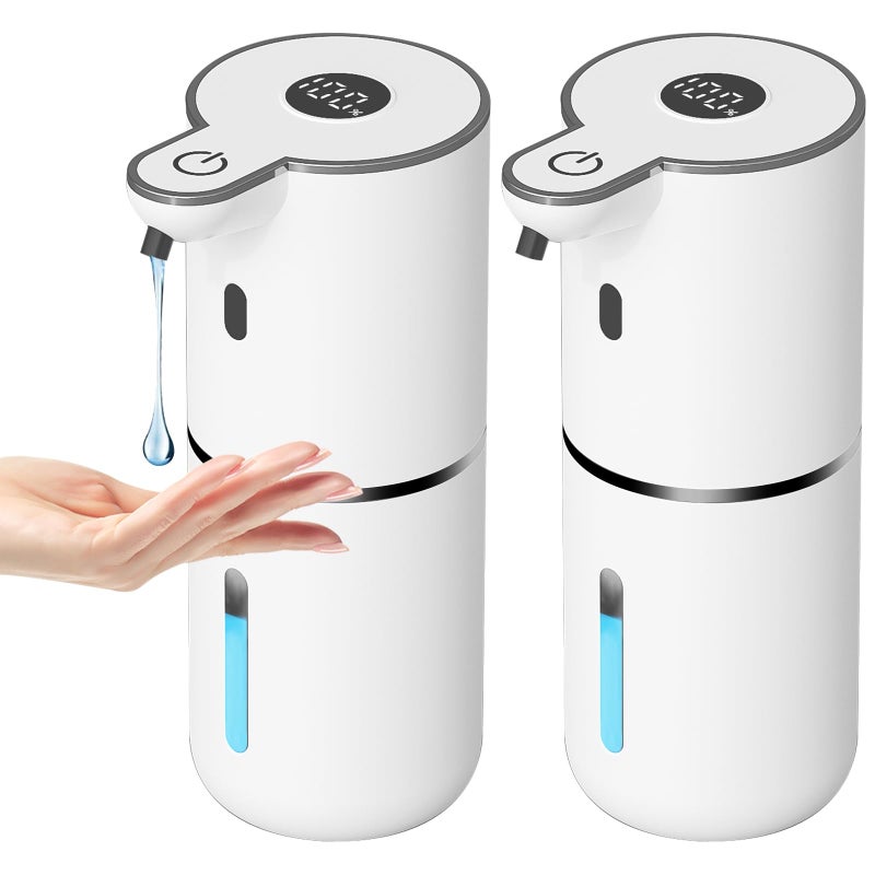OHIFAST 2 Pack Automatic Liquid Soap Dispenser Touchless USB Rechargeable Smart Hand Soap Dispenser 6Level Adjustable 128oz380mL Wall Mount for Bathroom Kitchen Dish SoapWhite - Image 2
