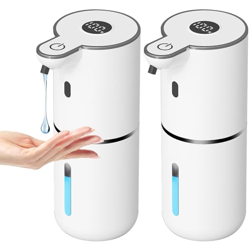 OHIFAST 2 Pack Automatic Liquid Soap Dispenser Touchless USB Rechargeable Smart Hand Soap Dispenser 6Level Adjustable 128oz380mL Wall Mount for Bathroom Kitchen Dish SoapWhite - Image 1