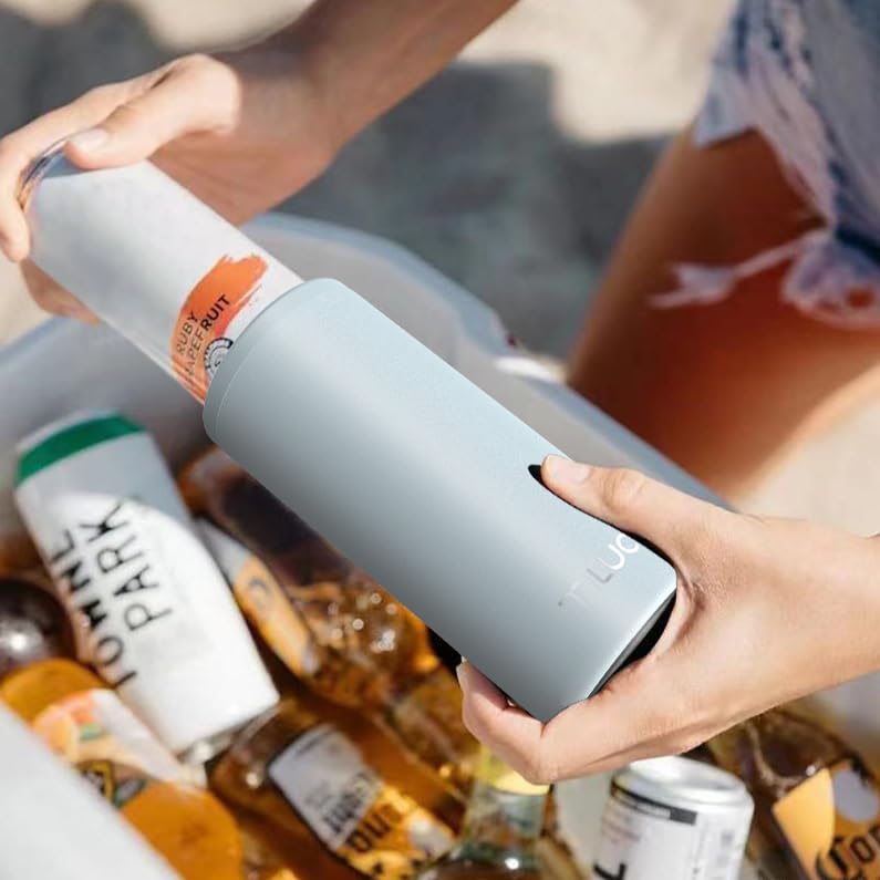 TILUCK Skinny Can Cooler for Slim Beer & Hard Seltzer, Stainless Steel, Doucle-Walled Stainless Steel Insulated Slim Cans, Standard 12 oz (Frosted Sky) - Image 5