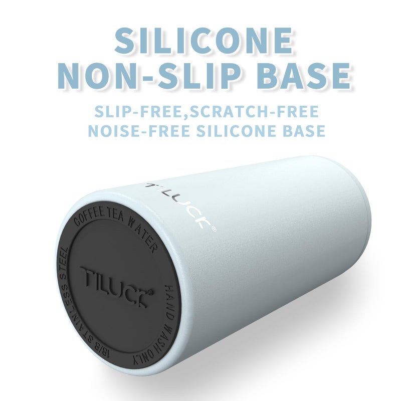 TILUCK Skinny Can Cooler for Slim Beer & Hard Seltzer, Stainless Steel, Doucle-Walled Stainless Steel Insulated Slim Cans, Standard 12 oz (Frosted Sky) - Image 4