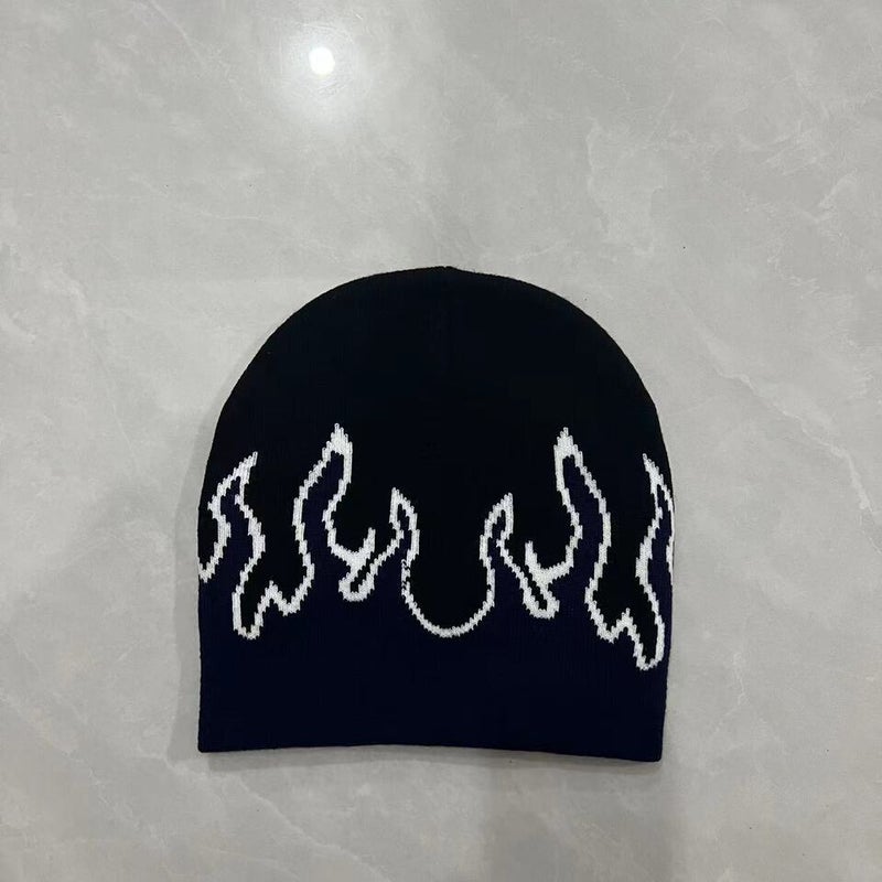 Flame Beanie Men European Hip-hop Street Warm Knit Hat Acrylic - Image 1