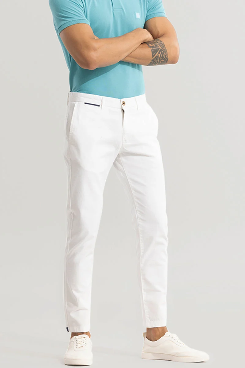 SNITCH Stygian White Linen Pant