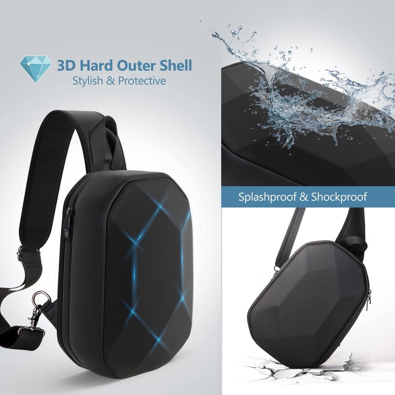 JSVER Hard Carrying Case for Meta Quest 3 JSVER Black Backpack Travel Case for Oculus 3S Quest 3 Quest 2 VR Gaming Accessories Compatible with Elite Straps  - Image 4