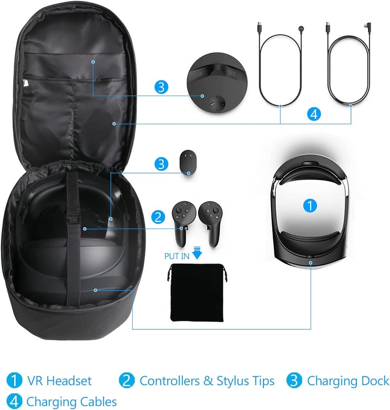 JSVER Hard Carrying Case for Meta Quest 3 JSVER Black Backpack Travel Case for Oculus 3S Quest 3 Quest 2 VR Gaming Accessories Compatible with Elite Straps  - Image 3