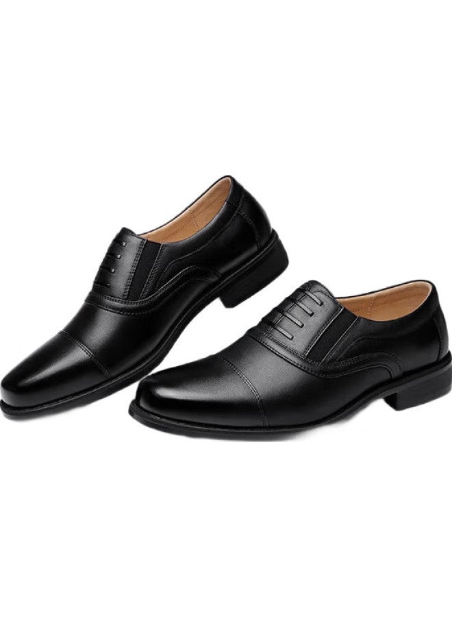 Strongman Men'S Business Formal Shoes 3515 High Quality Top Layer Cowhide Single Shoes Slip-On Three Joint Leather Shoes Black Size 42 - Image 2
