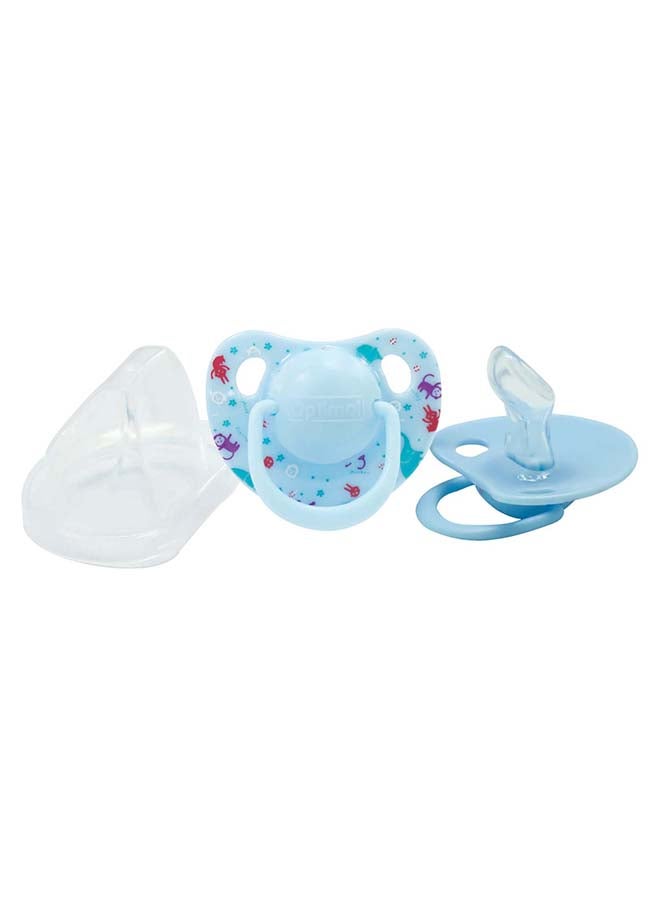Optimal Orthodontic Silicone Pacifier 6M+, Blue - Image 1