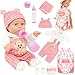 UNICORN ELEMENT 12 Baby Dolls with Backpack Carrier12 Inch Baby Doll Accessories Cute Hat Pacifier Bottle Diaper Doll Playset for 3 Year Old Kids - Image 2