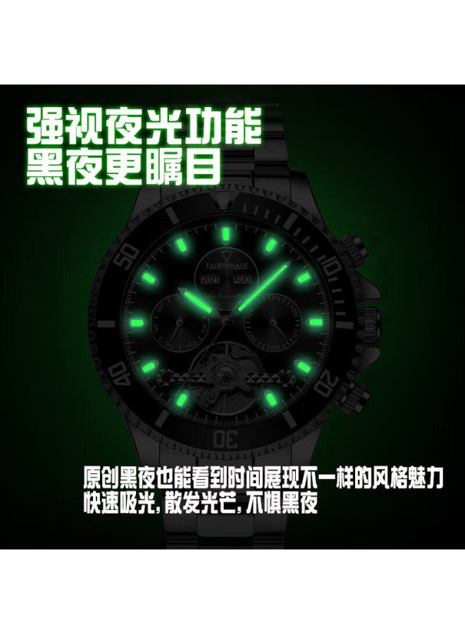 Fairwhale Compeor Series Hollow Mechanical Watch Men's Automatic Waterproof Steel Strap National Table Valentine's Day Gift For Boyfriend - Image 3