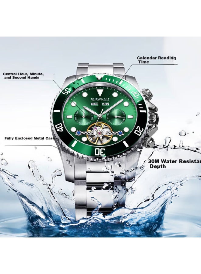 Fairwhale Compeor Series Hollow Mechanical Watch Men's Automatic Waterproof Steel Strap National Table Valentine's Day Gift For Boyfriend - Image 4