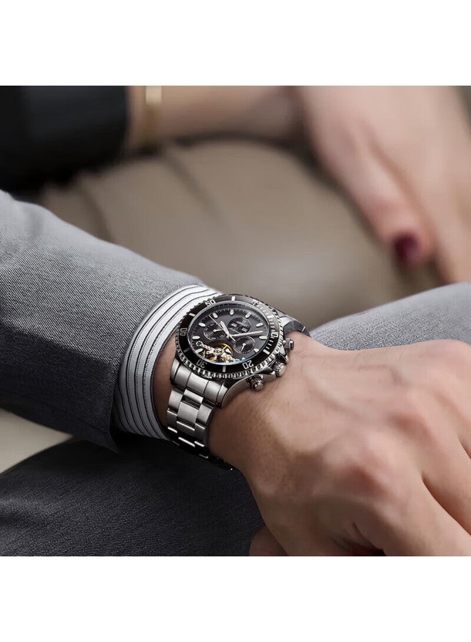 Fairwhale Compeor Series Hollow Mechanical Watch Men's Automatic Waterproof Steel Strap National Table Valentine's Day Gift For Boyfriend - Image 1