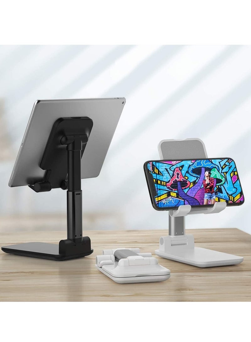 Foldable & Adjustable Tablet Stand for Phones, iPad Pro 11, Samsung Galaxy Tabs, Kindle, Nintendo Switch, White - Image 4