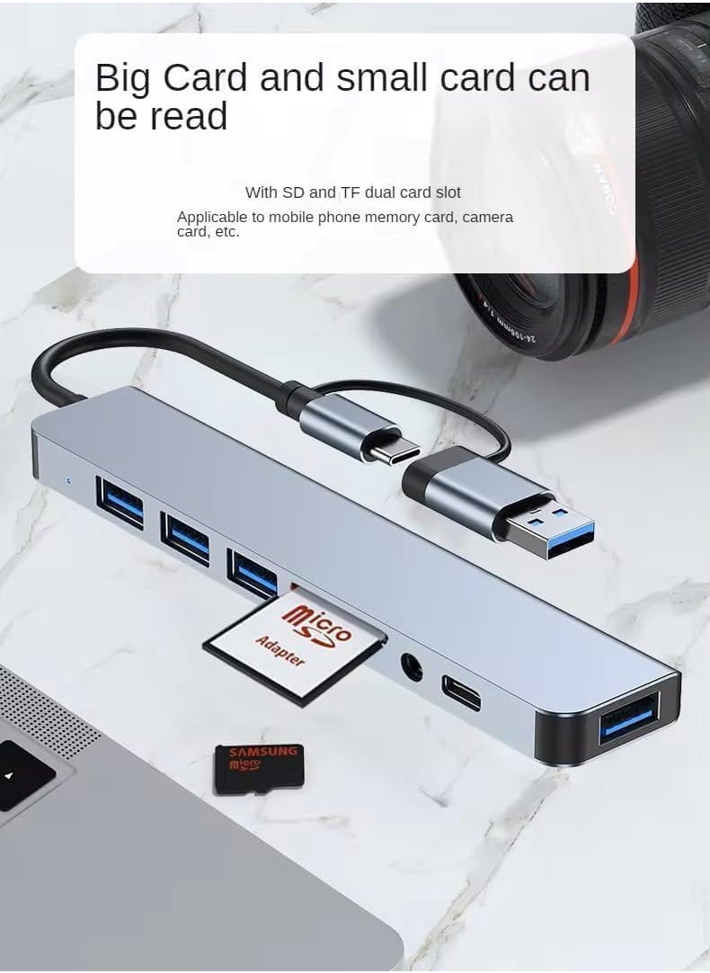 JAJEEK 8-in-1 USB C Hub Type C Multiport Adapter with 4K HDMI, PD Power Delivery, Ethernet, USB-C, 2 USB Ports, SD/TF Card Reader – Compatible with MacBook Pro, XPS, and More Type-C Devices  - Image 3