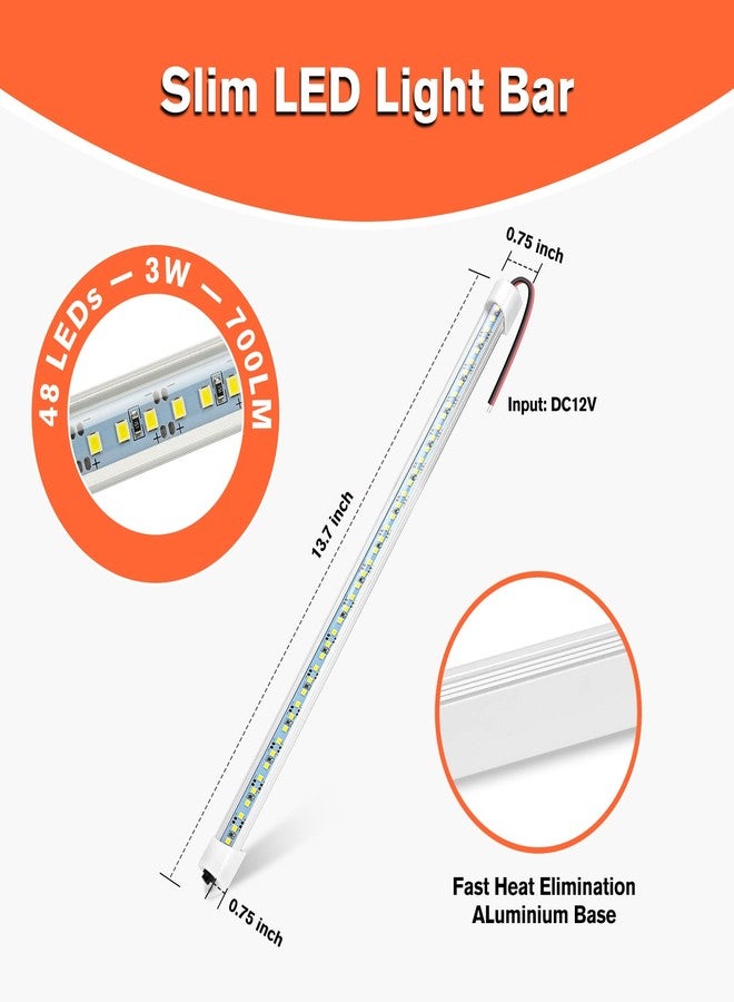 WELLUCK 12V Interior LED Light Bar, DC 12V LED Light Strip w/Switch for Car, Trailer, Truck Bed, Van, RV, Cargo, Boat, Cabinet, Slim Enclosed Trailer Lights Fixture, 12 Volt Led Lighting (700LM 6000K) - Image 4